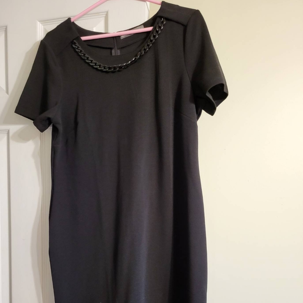 BNWOT Black Shift Dress with Chain Detailing